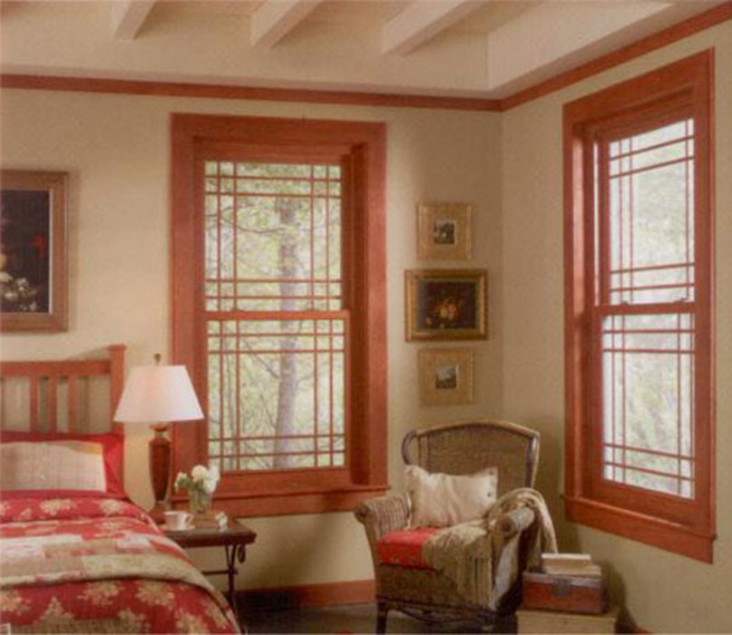 Preservation double hung windows - interior woodgrain